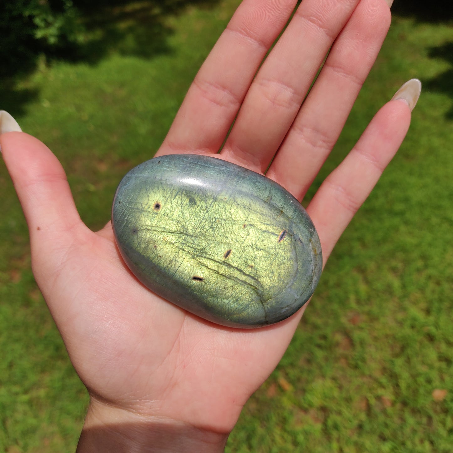 Labradorite Palm Stone (#J8)