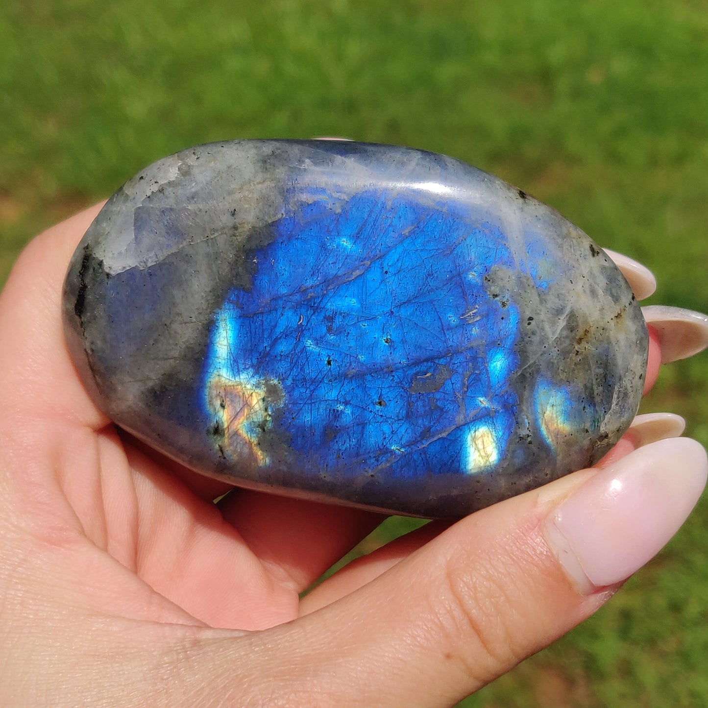 Labradorite Palm Stone (#J7A)