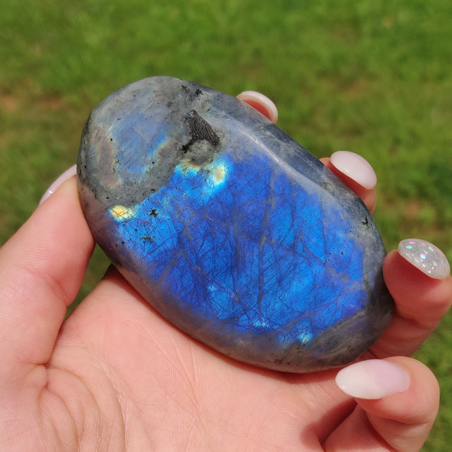 Labradorite Palm Stone (#J7A)