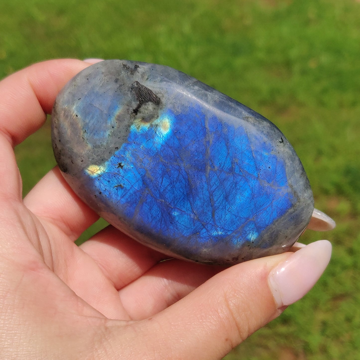 Labradorite Palm Stone (#J7A)