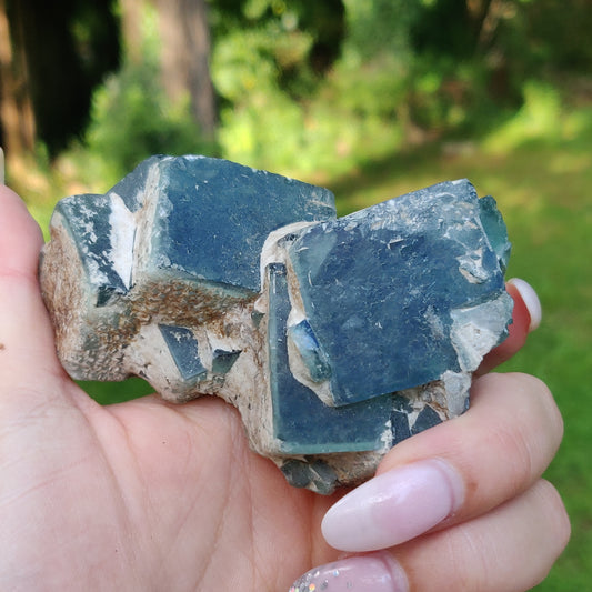 Raw Cubic Fluorite Cluster (#J3)