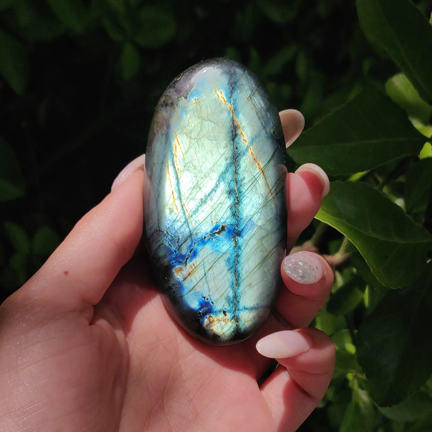 Labradorite Palm Stone (#E107)