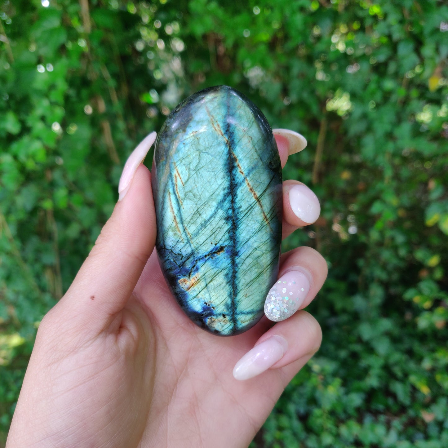 Labradorite Palm Stone (#E107)