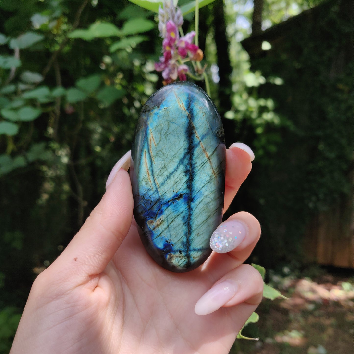Labradorite Palm Stone (#E107)