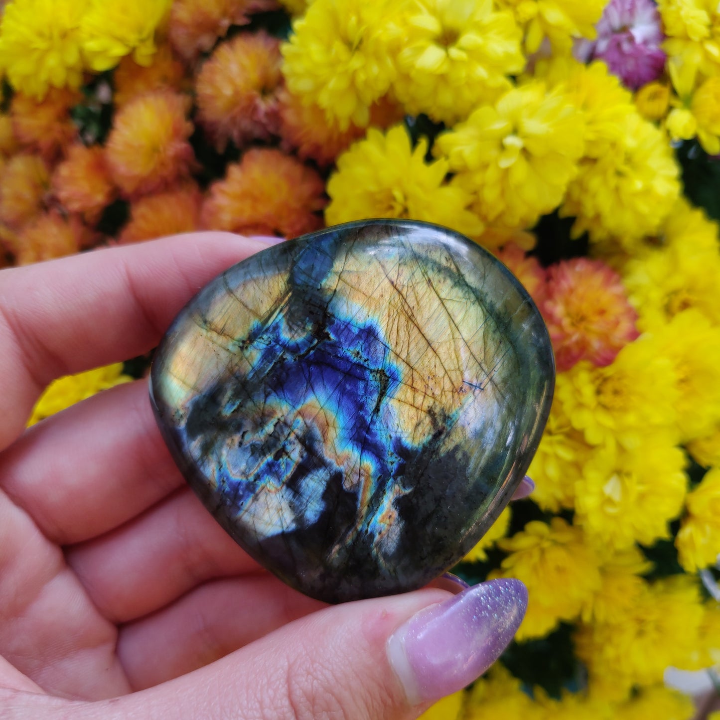 Labradorite Palm Stone (#A8)