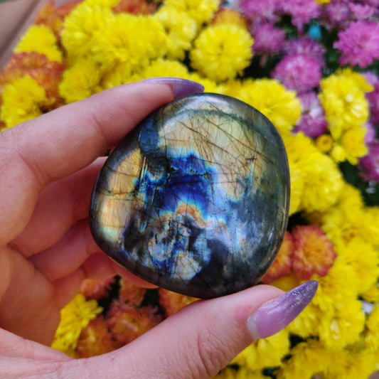 Labradorite Palm Stone (#A8)