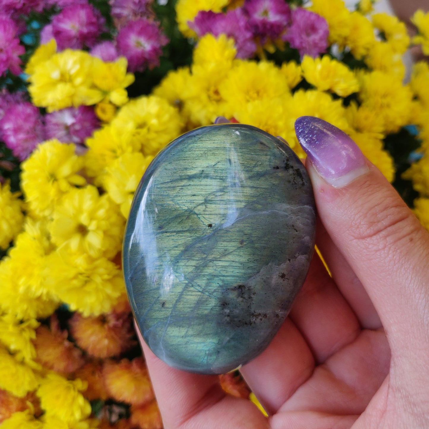 Labradorite Palm Stone (#A6)