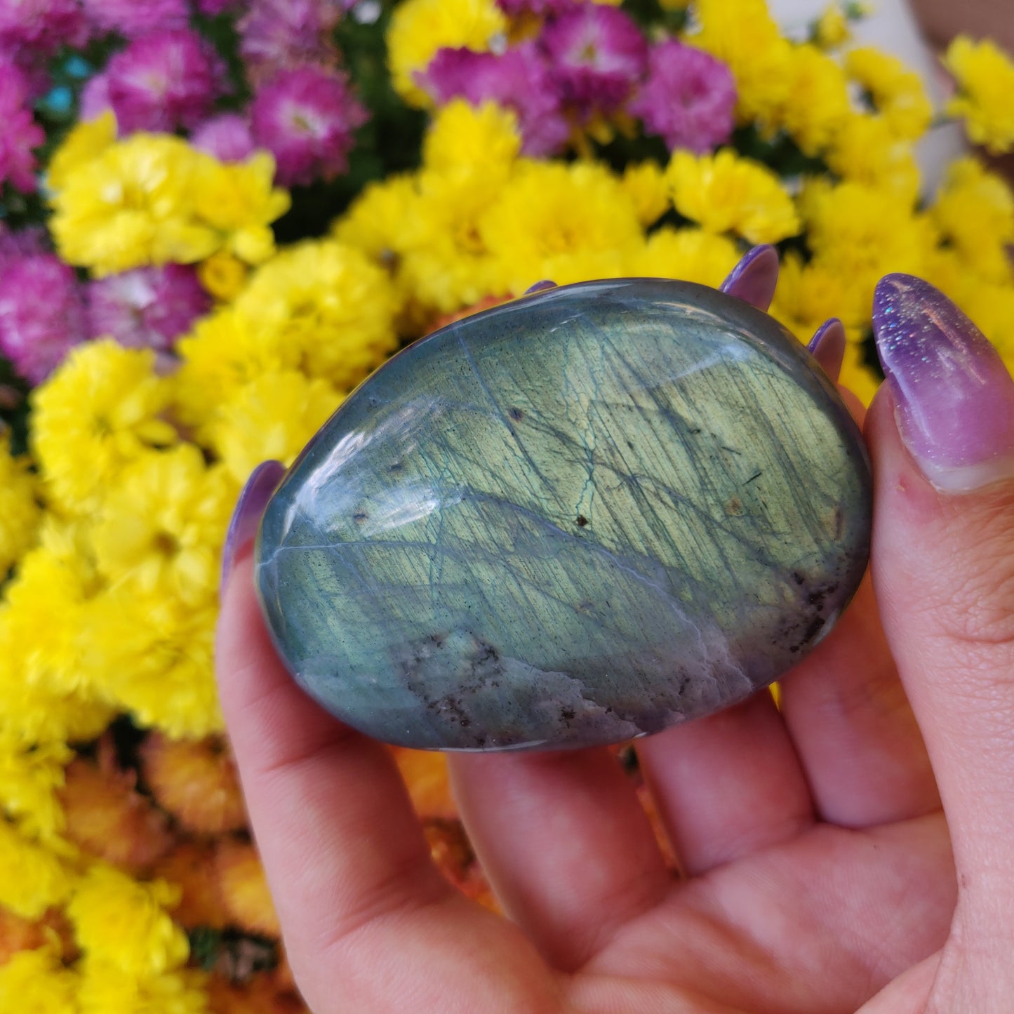 Labradorite Palm Stone (#A6)