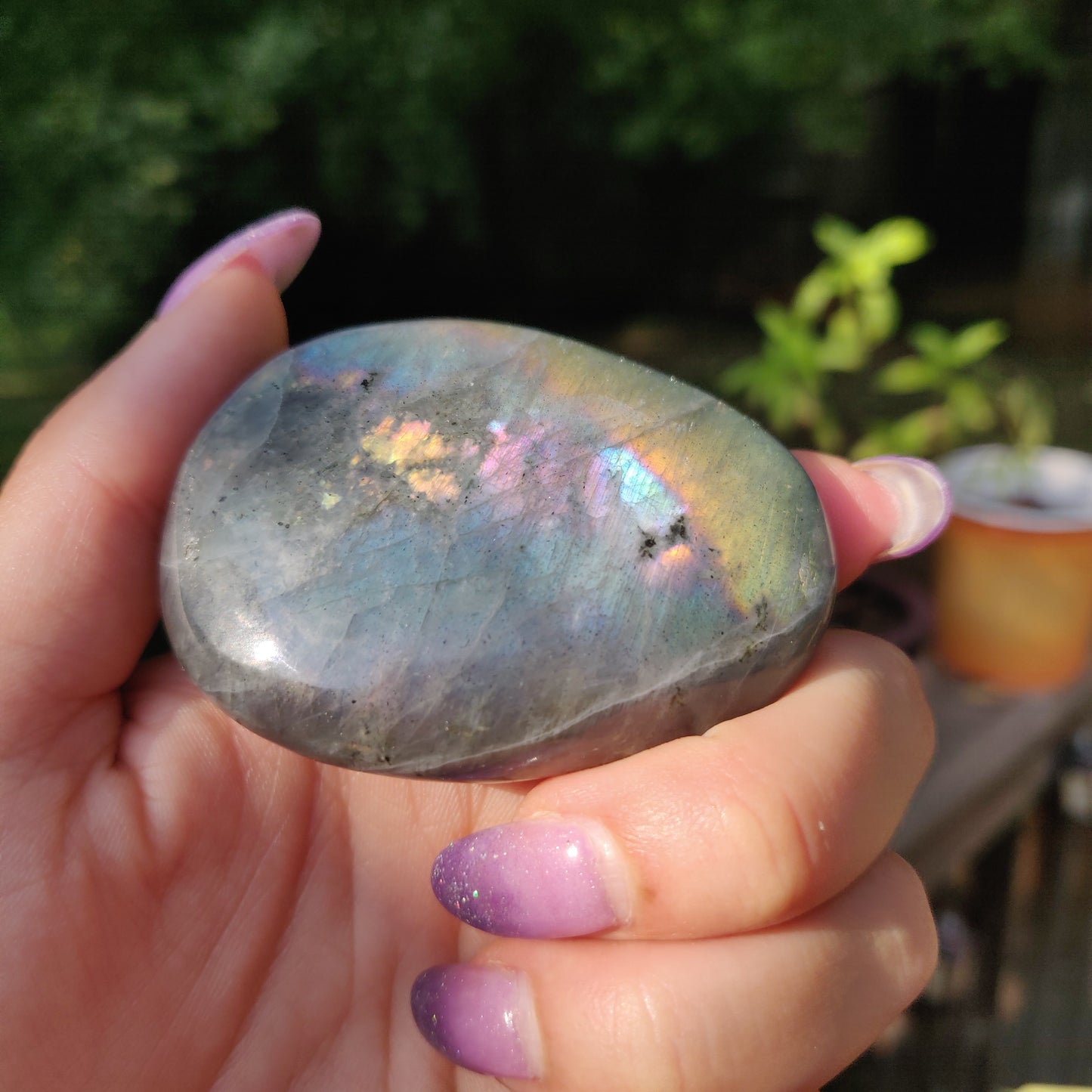 Labradorite Palm Stone (#A6)