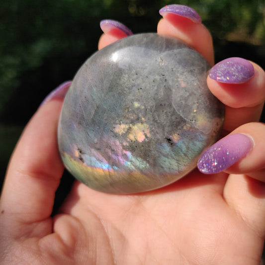 Labradorite Palm Stone (#A6)