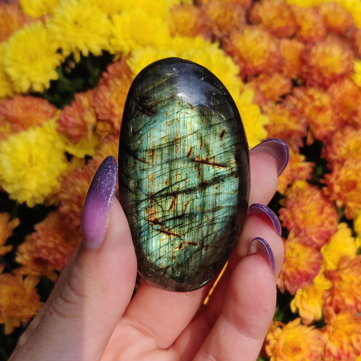 Labradorite Palm Stone (#A9)