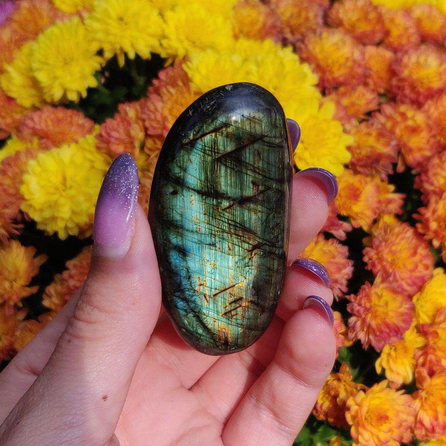 Labradorite Palm Stone (#A9)