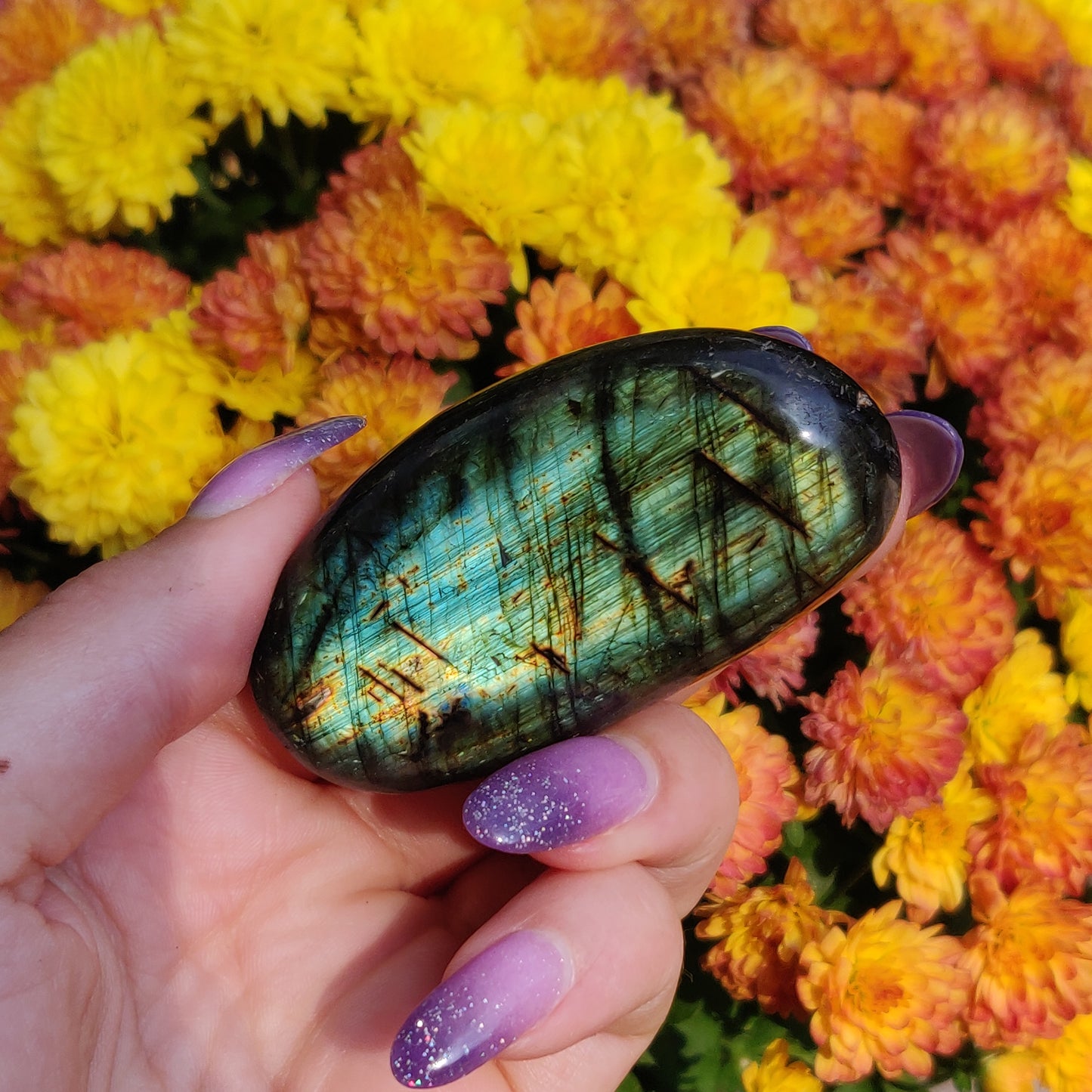 Labradorite Palm Stone (#A9)