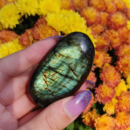 Labradorite Palm Stone (#A9)