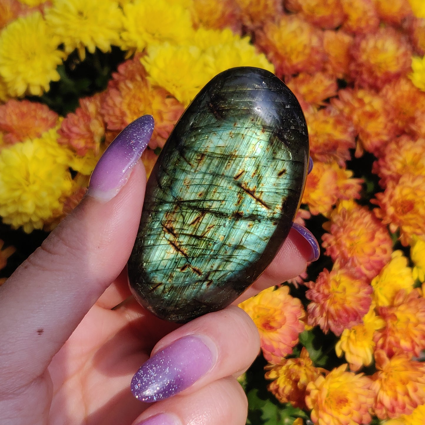 Labradorite Palm Stone (#A9)