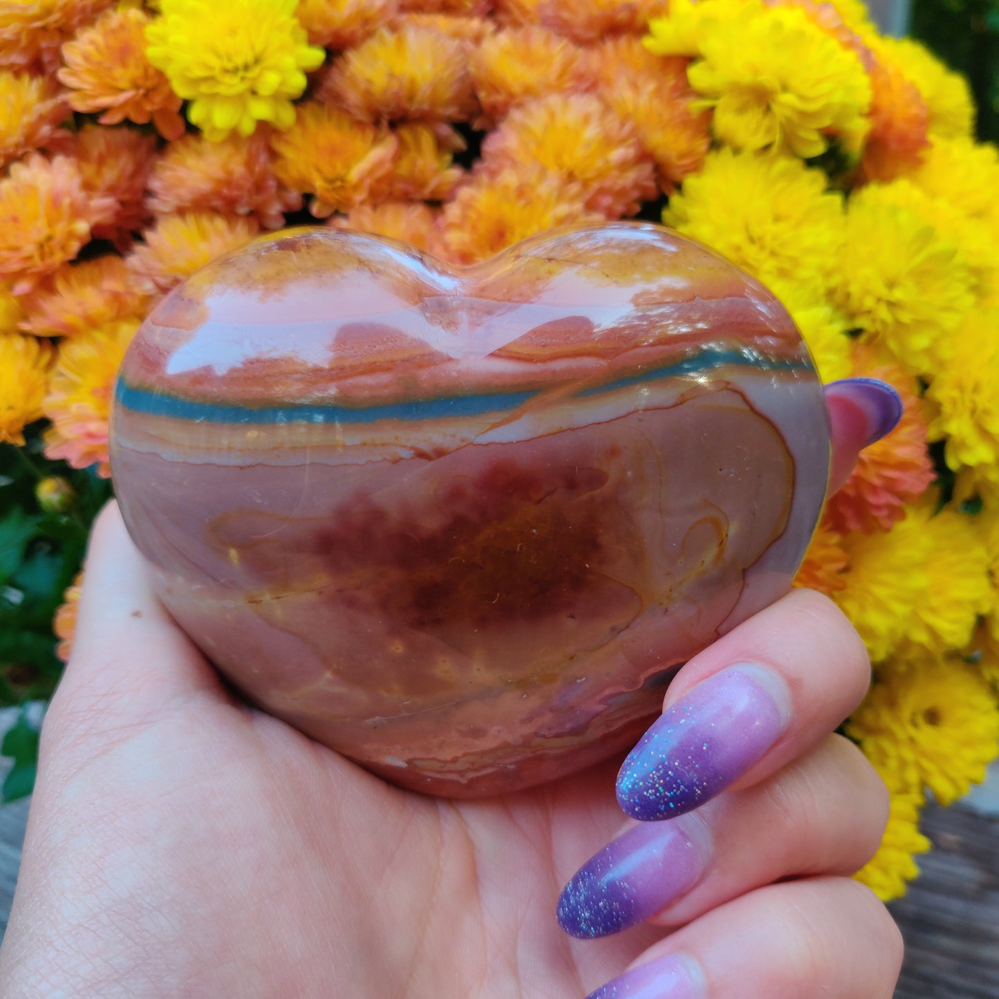 Polychrome Jasper Heart (#A2)