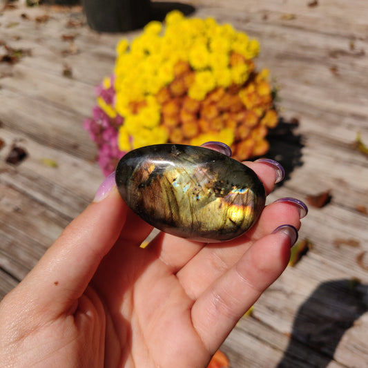 Labradorite Palm Stone (#A1)