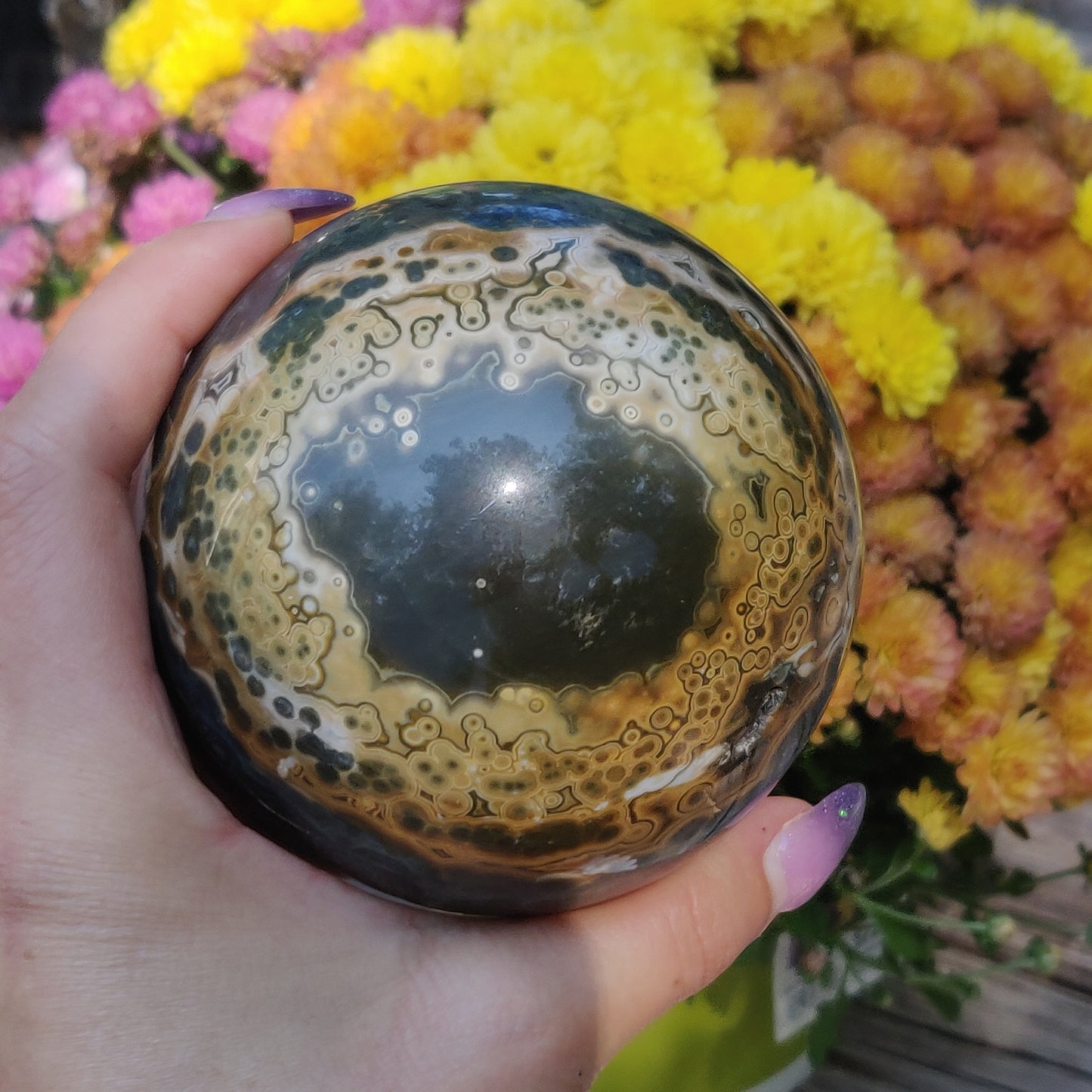 Large Ocean Jasper Sphere, High Quality Ocean Jasper Sphere (#A1)
