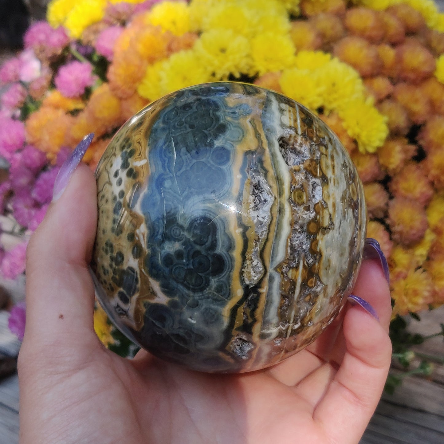 Large Ocean Jasper Sphere, High Quality Ocean Jasper Sphere (#A1)