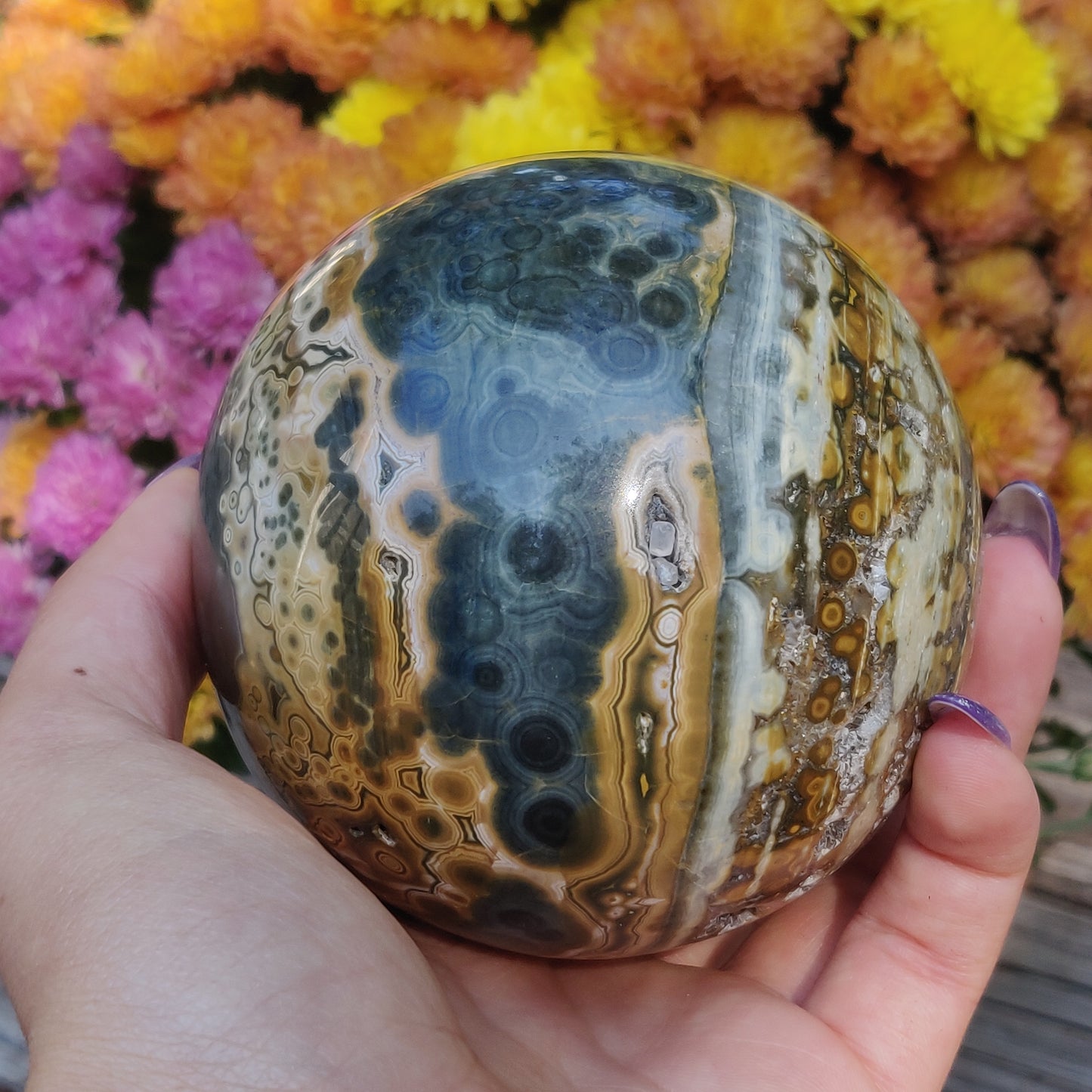 Large Ocean Jasper Sphere, High Quality Ocean Jasper Sphere (#A1)