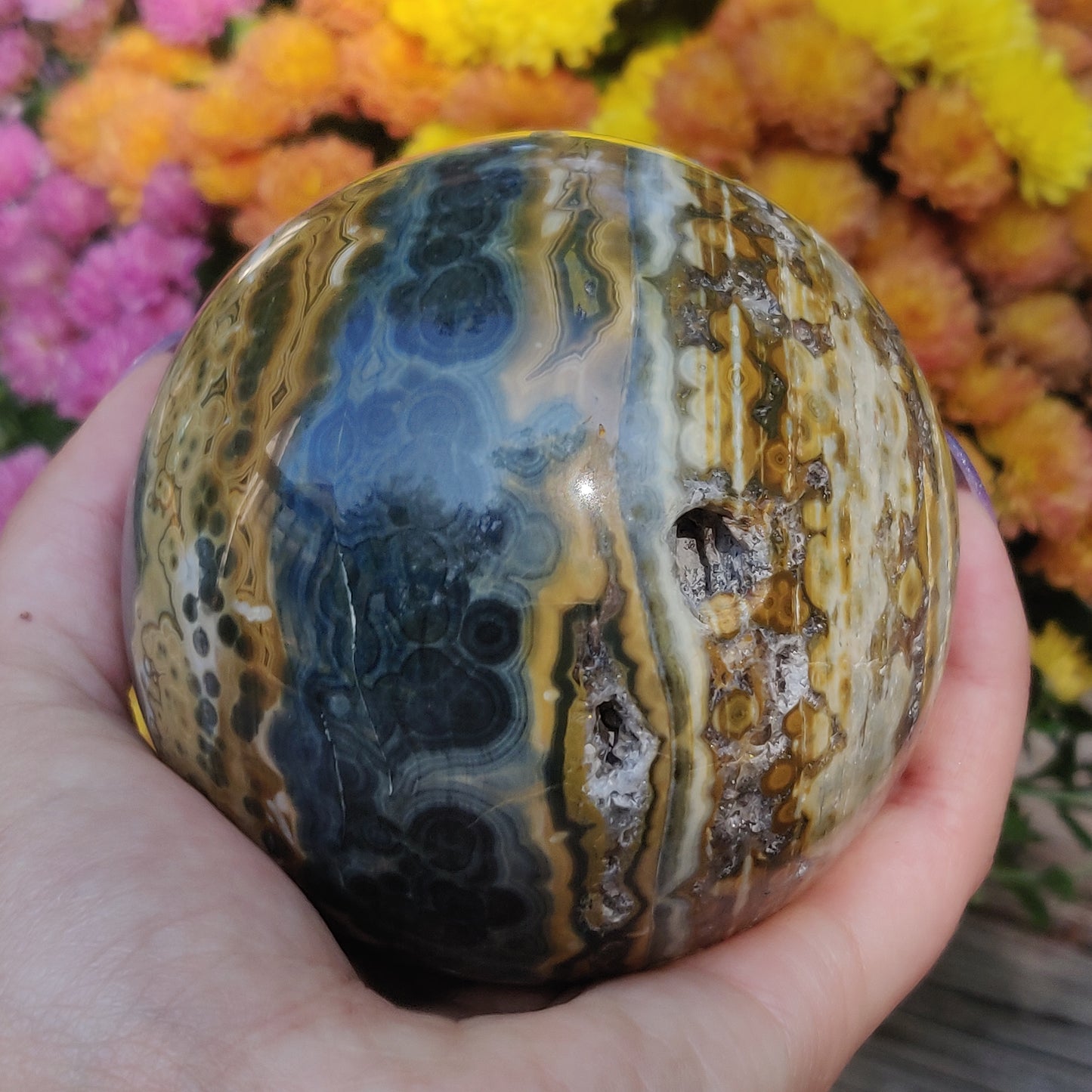 Large Ocean Jasper Sphere, High Quality Ocean Jasper Sphere (#A1)