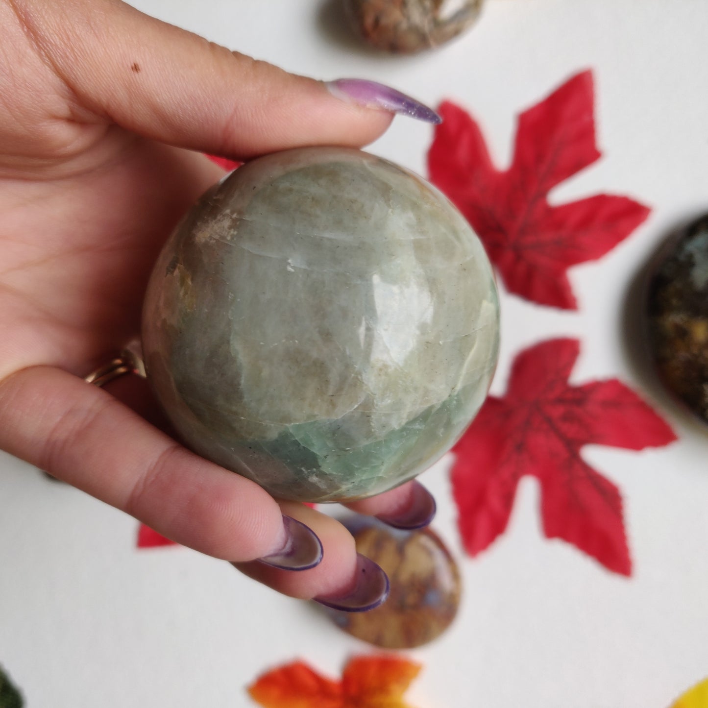 BLUE FLASH Garnierite Sphere (#A1)