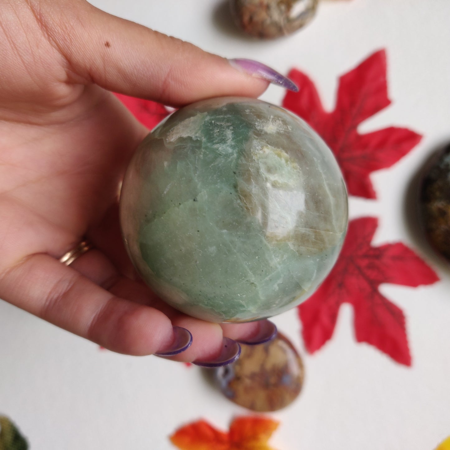 BLUE FLASH Garnierite Sphere (#A1)