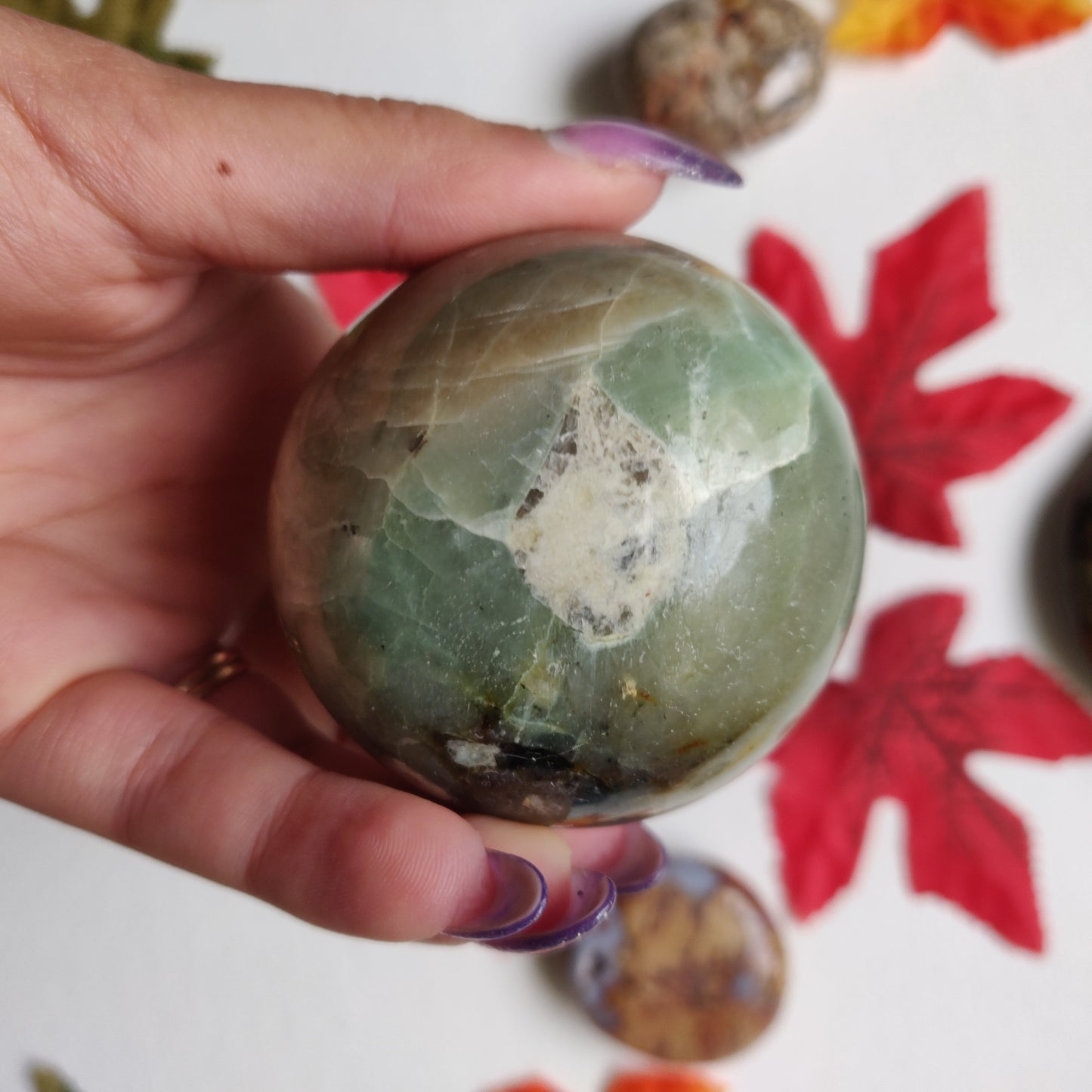 BLUE FLASH Garnierite Sphere (#A1)
