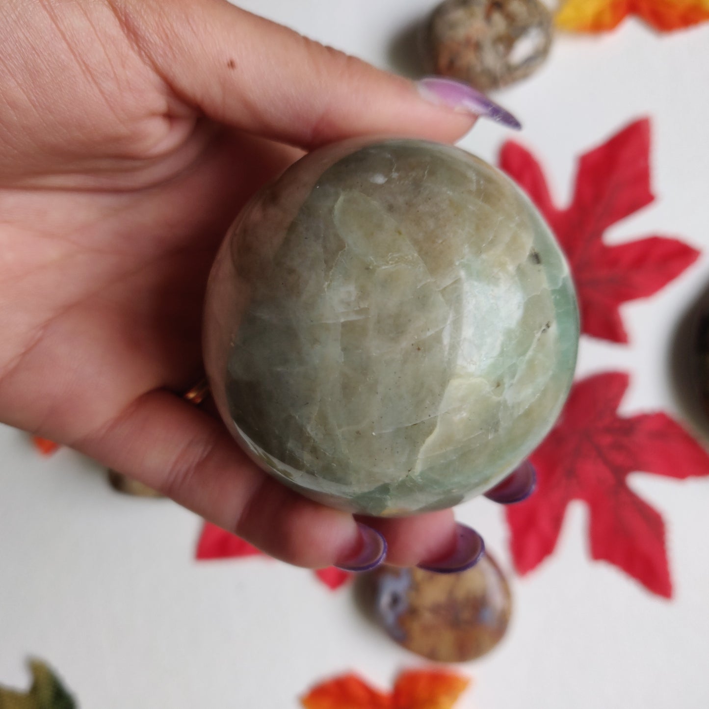 BLUE FLASH Garnierite Sphere (#A1)