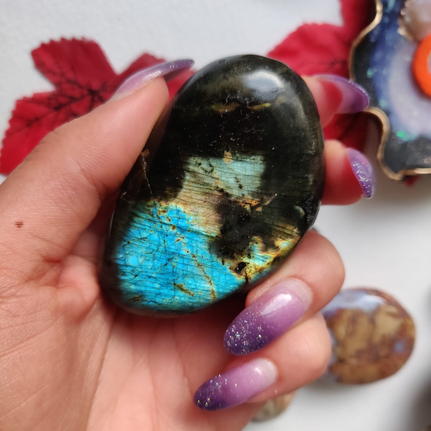 Labradorite Palm Stone (#A4)