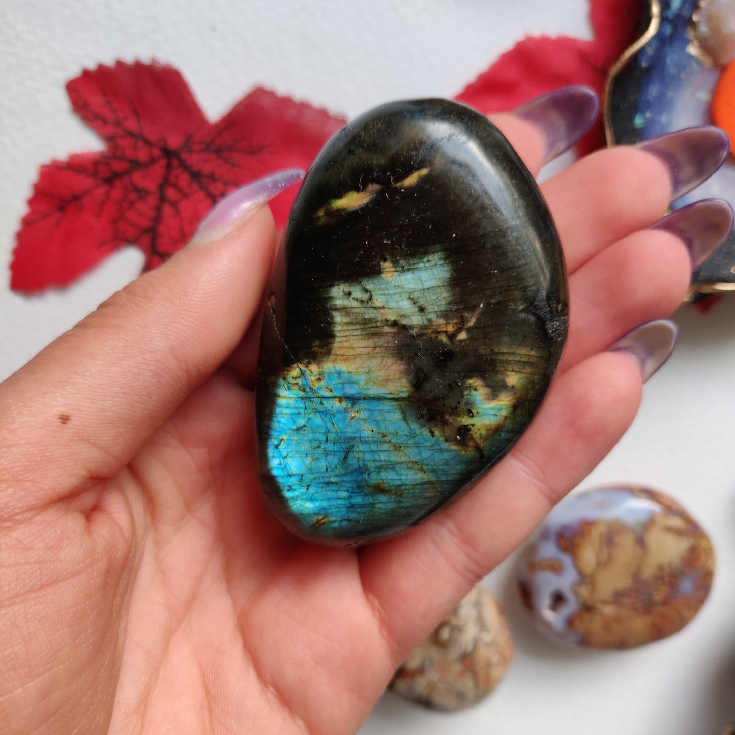 Labradorite Palm Stone (#A4)