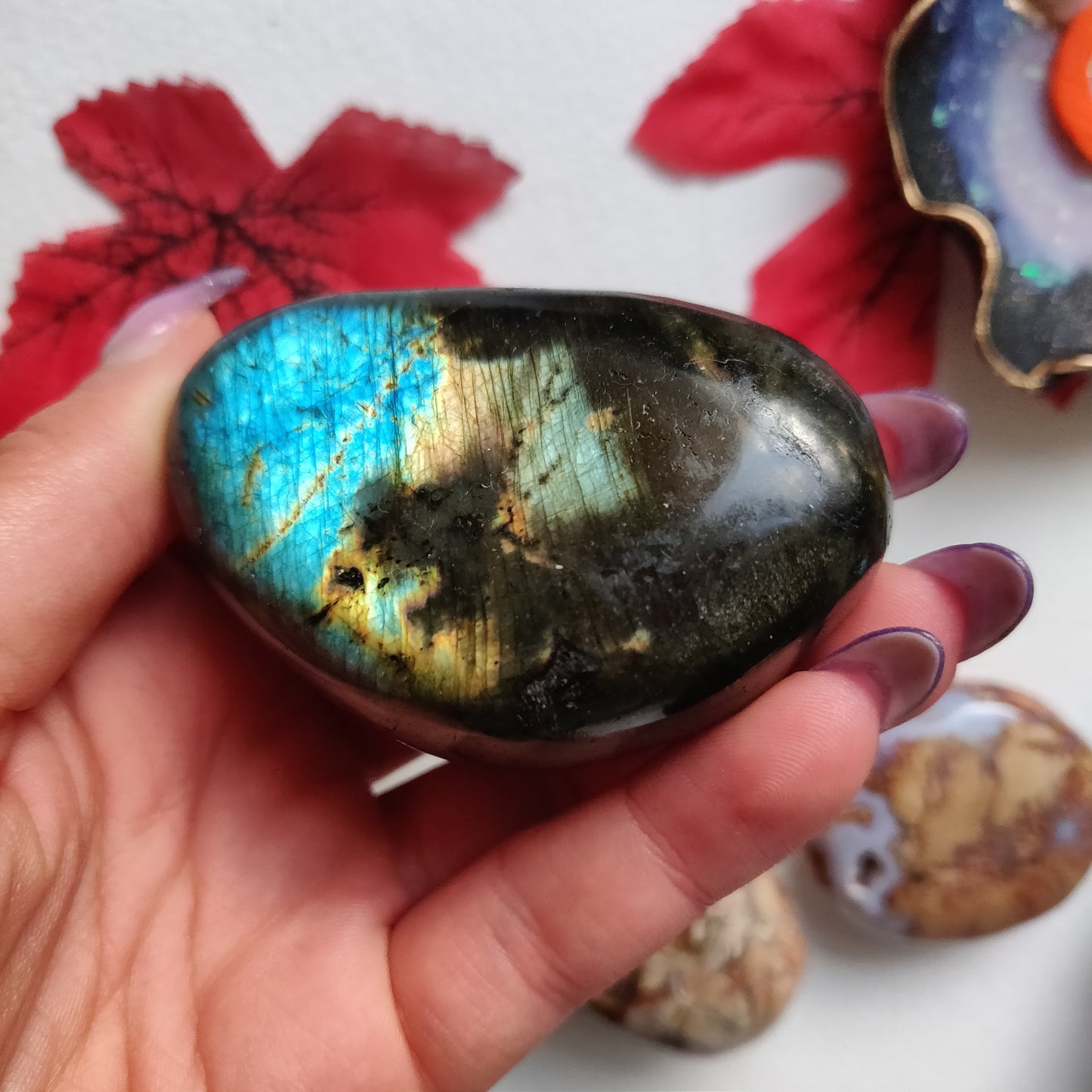 Labradorite Palm Stone (#A4)