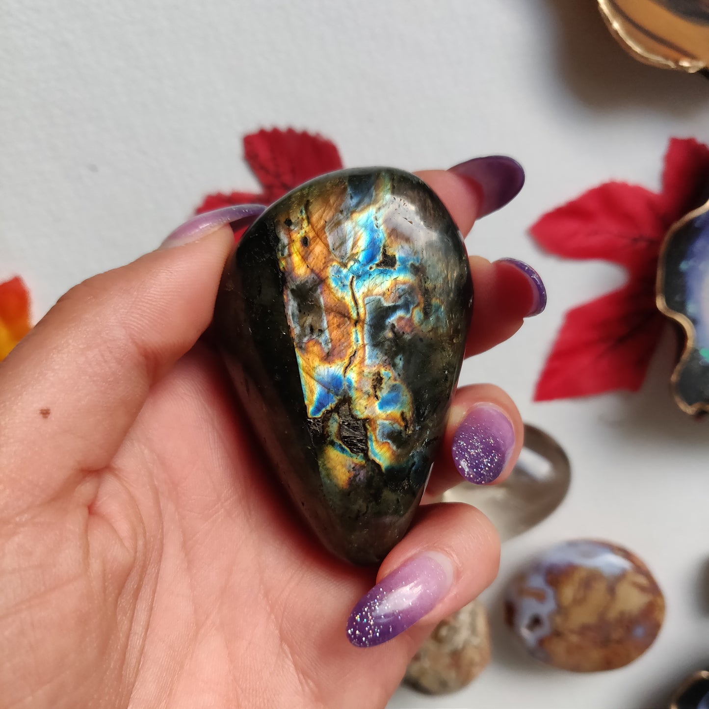 Labradorite Palm Stone (#A20)