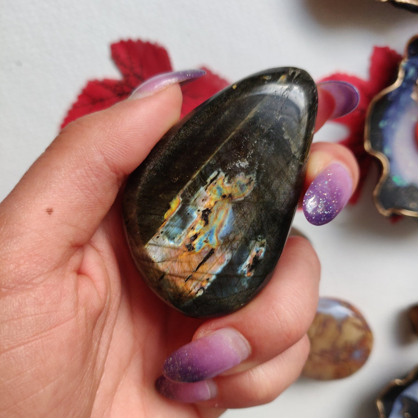 Labradorite Palm Stone (#A20)