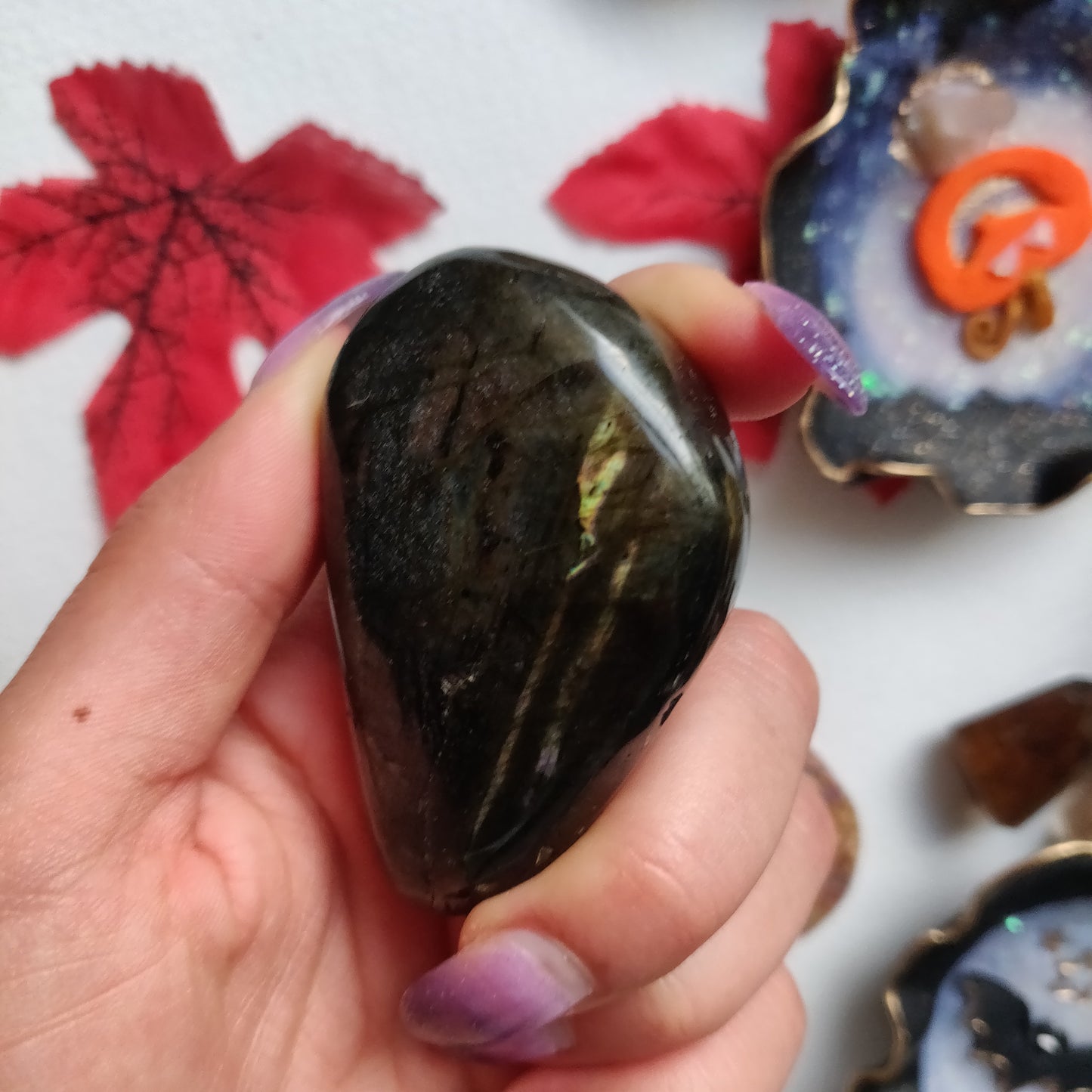 Labradorite Palm Stone (#A20)