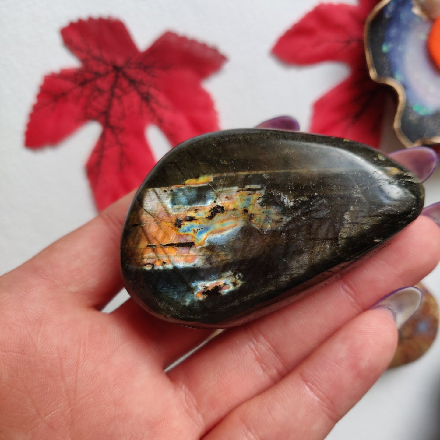 Labradorite Palm Stone (#A20)