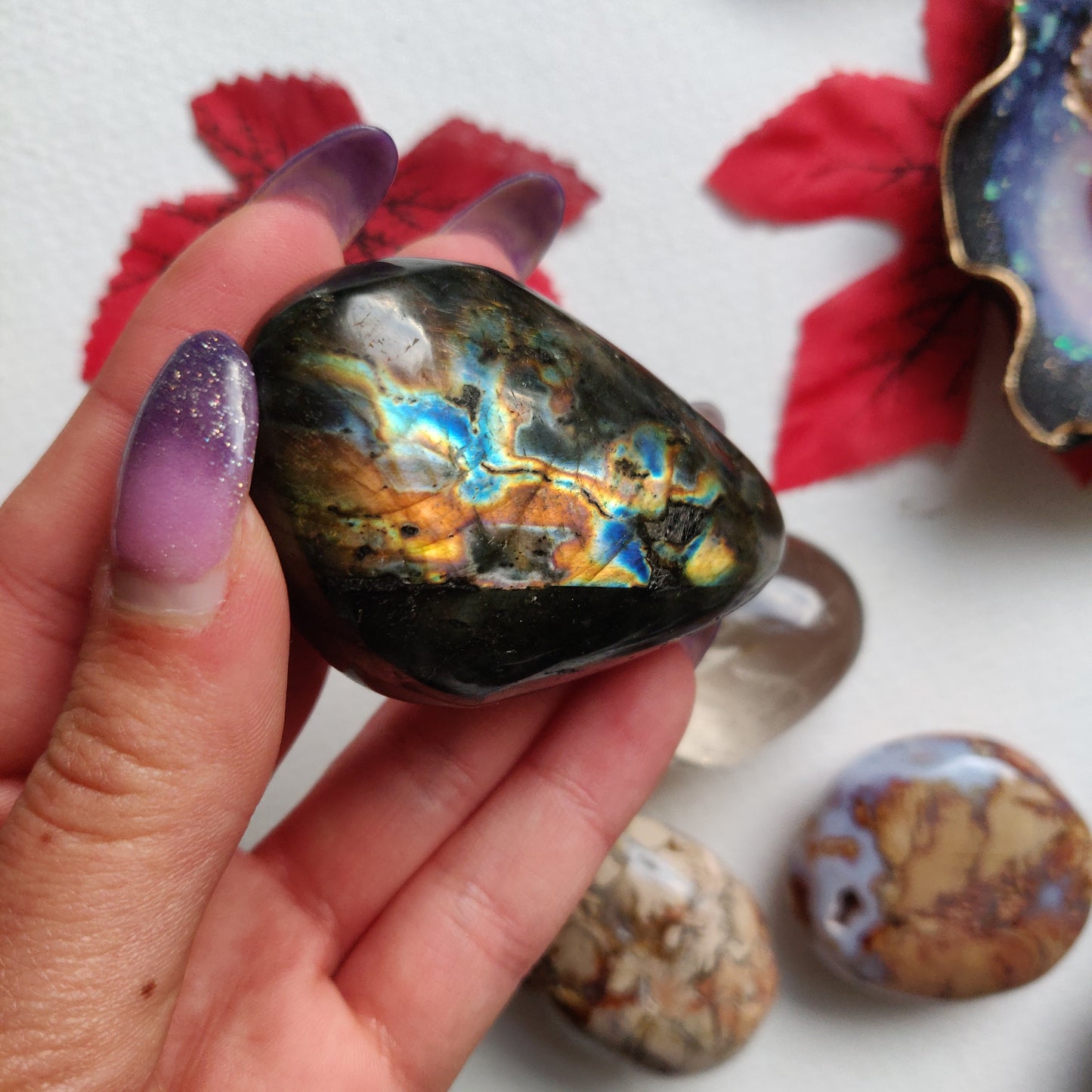 Labradorite Palm Stone (#A20)