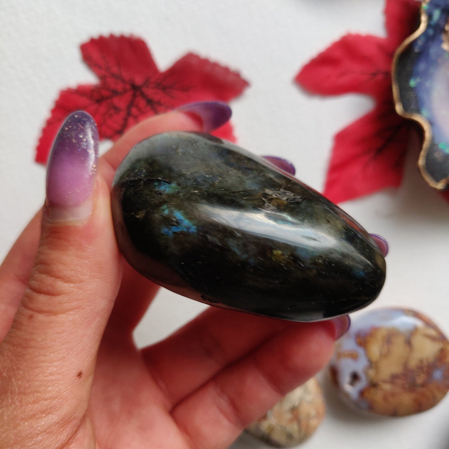 Labradorite Palm Stone (#A20)
