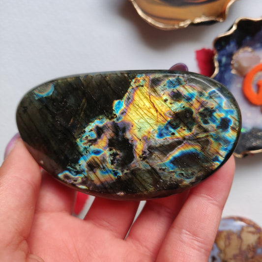 Labradorite Palm Stone (#A14)