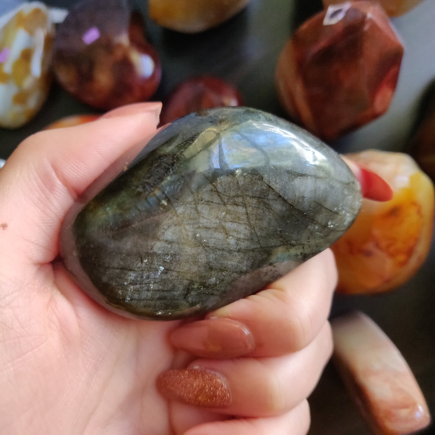 Labradorite Palm Stone (#A21)