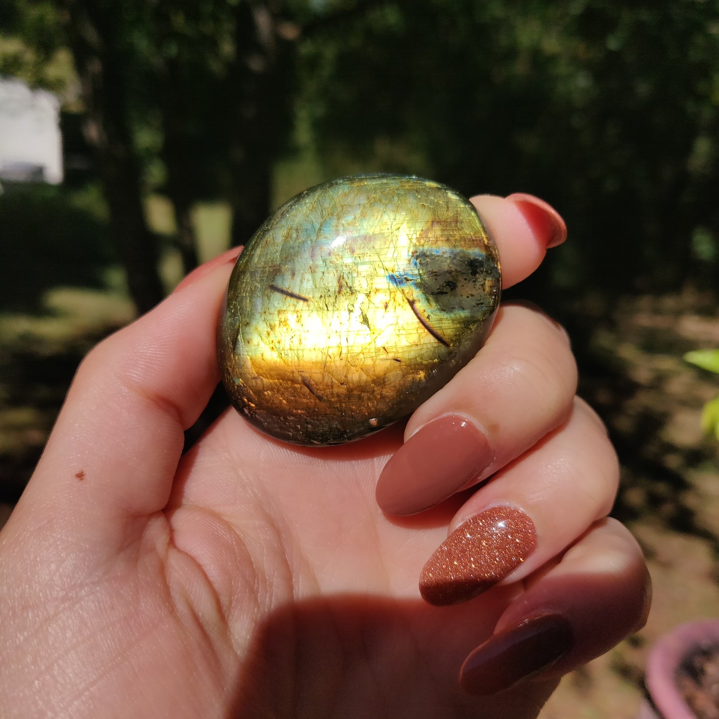 Labradorite Palm Stone (#A23)