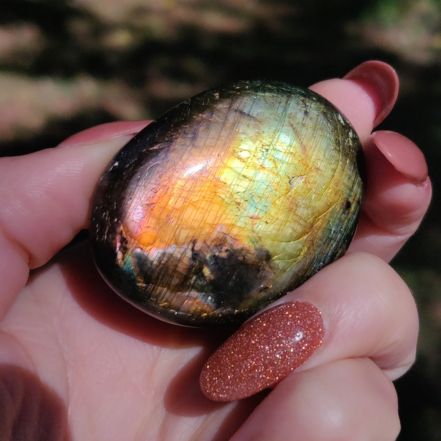 Labradorite Palm Stone (#A23)