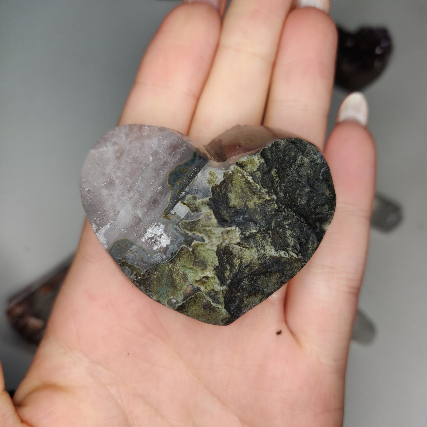 Pink Amethyst Geode Heart (#G10)