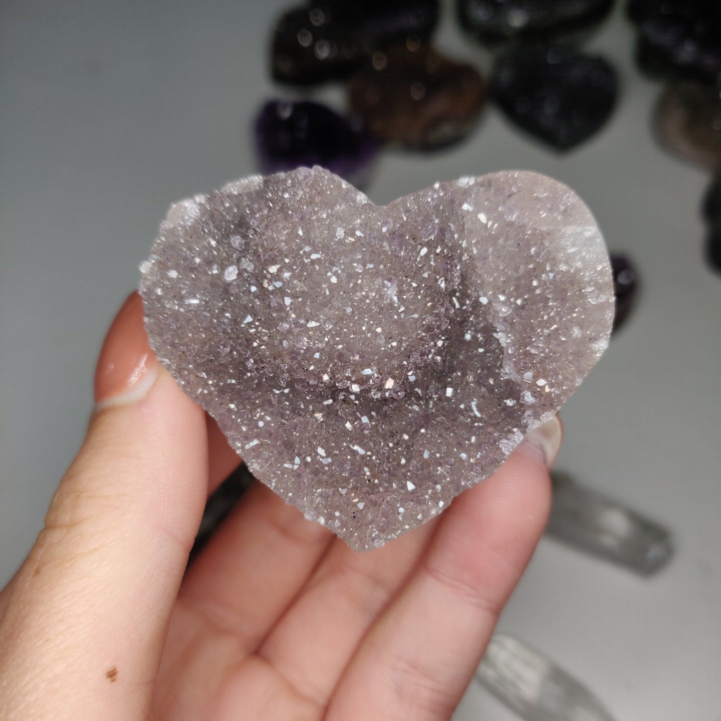 Pink Amethyst Geode Heart (#G10)