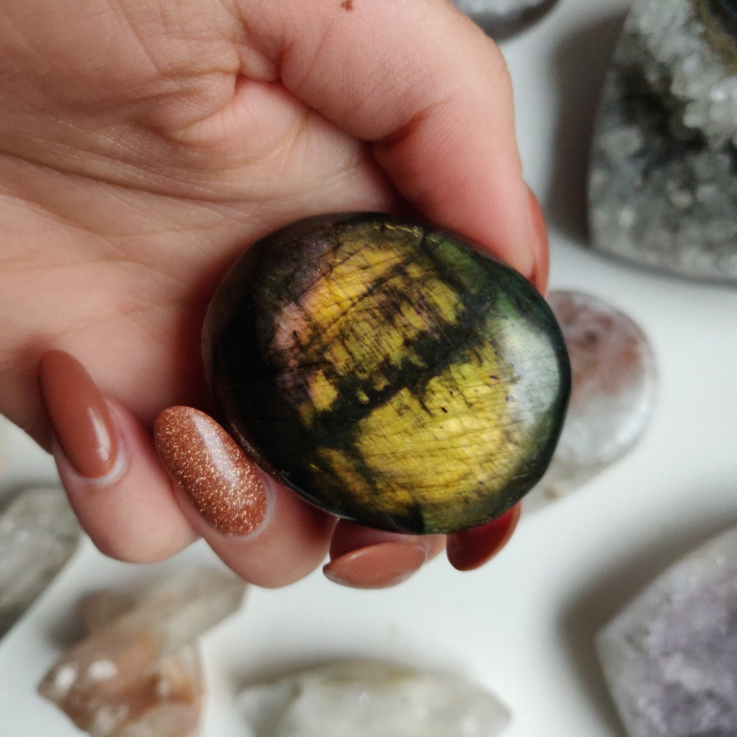 Labradorite Palm Stone (#132)
