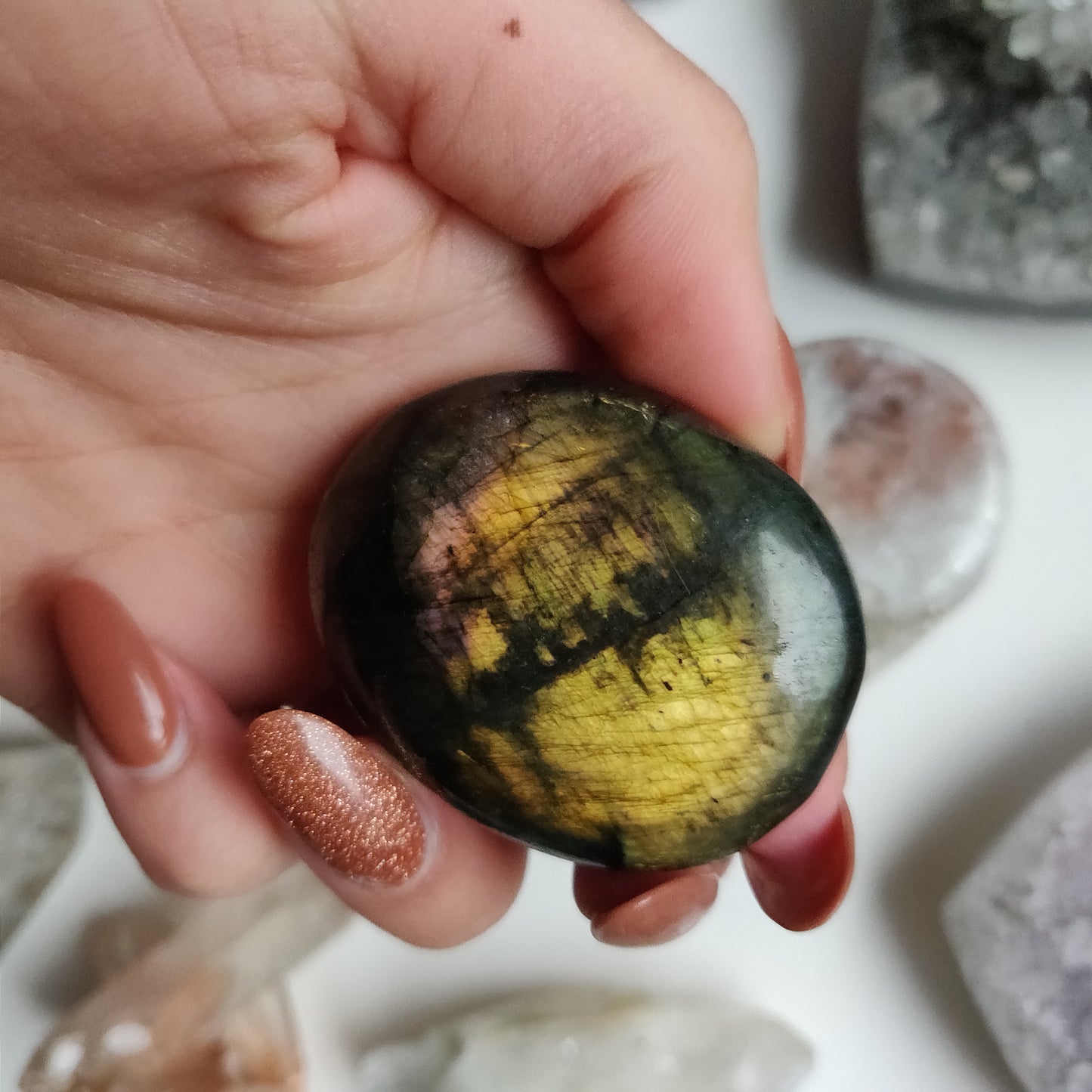 Labradorite Palm Stone (#132)