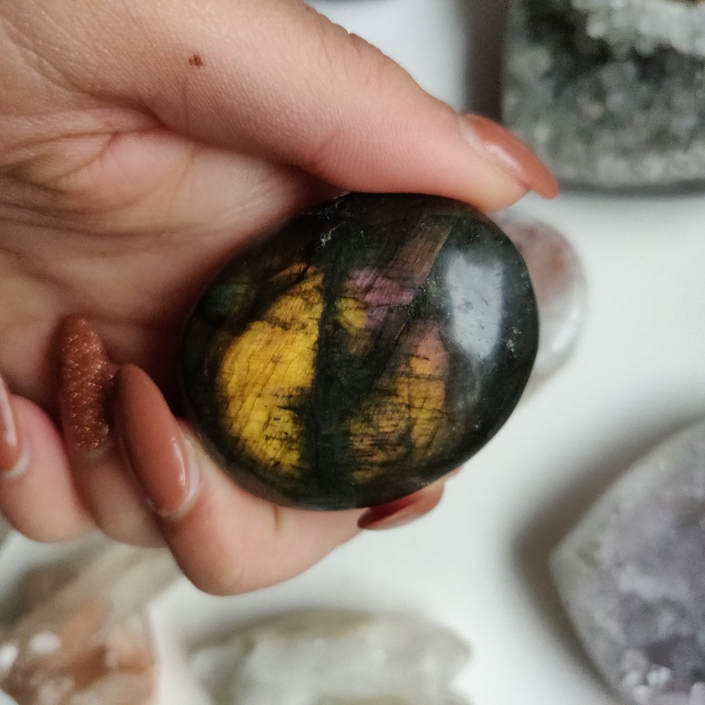 Labradorite Palm Stone (#132)