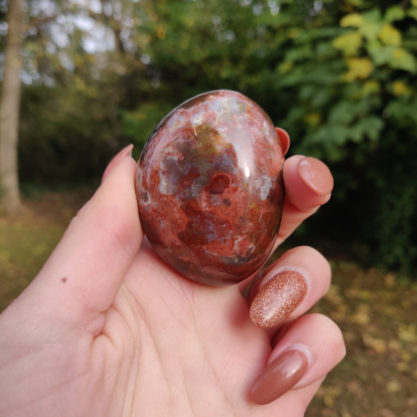 Violet Flame Agate Palm Stone (#7)