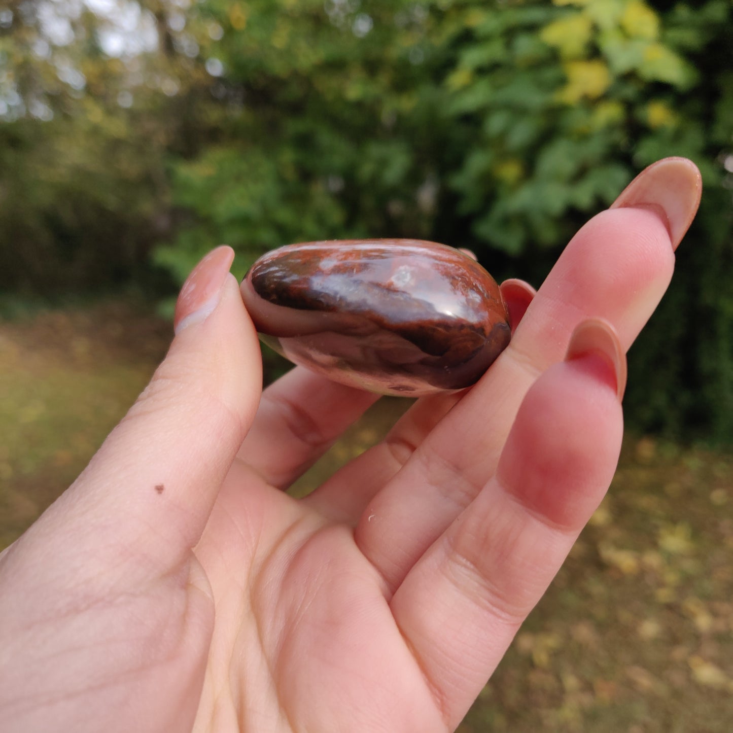 Violet Flame Agate Palm Stone (#7)
