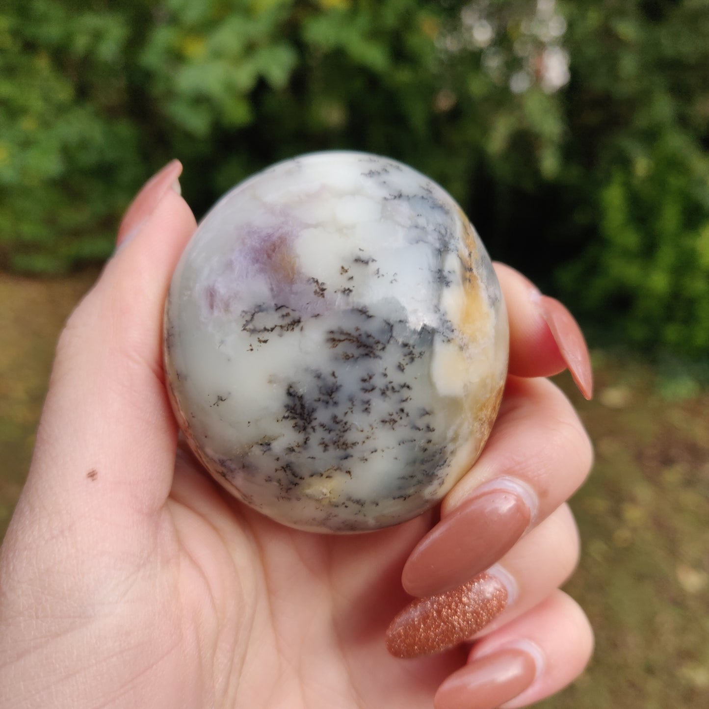 Purple Dendritic Opal Palm Stone (#6)